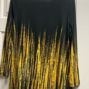 Black/Yellow Long Sleeve Blouse